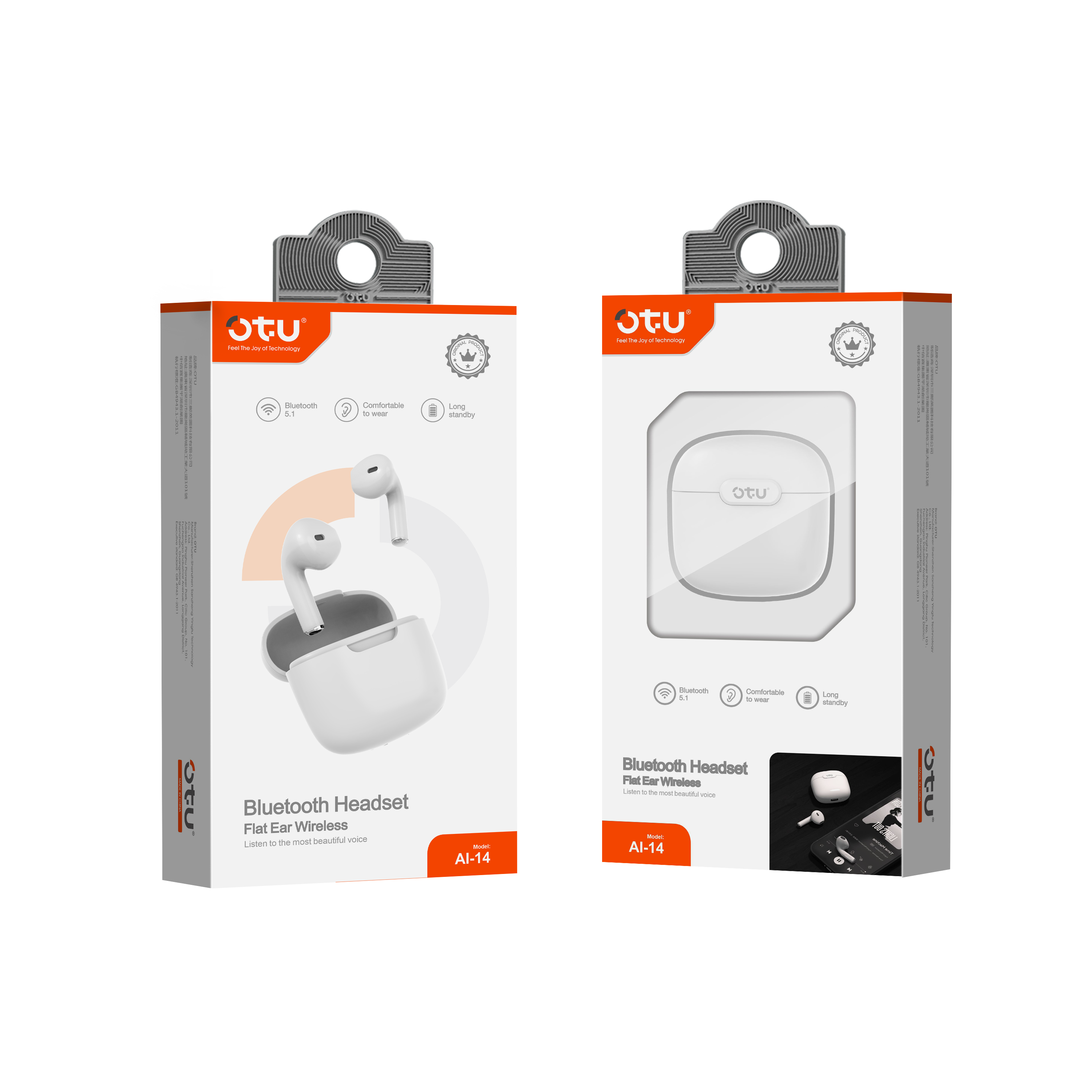 OTU AI-14 Noise Cancelling Earbuds - Bluetooth 5.1, Graphene Sound, 30H Playtime, Comfort Fit, Clear Calls