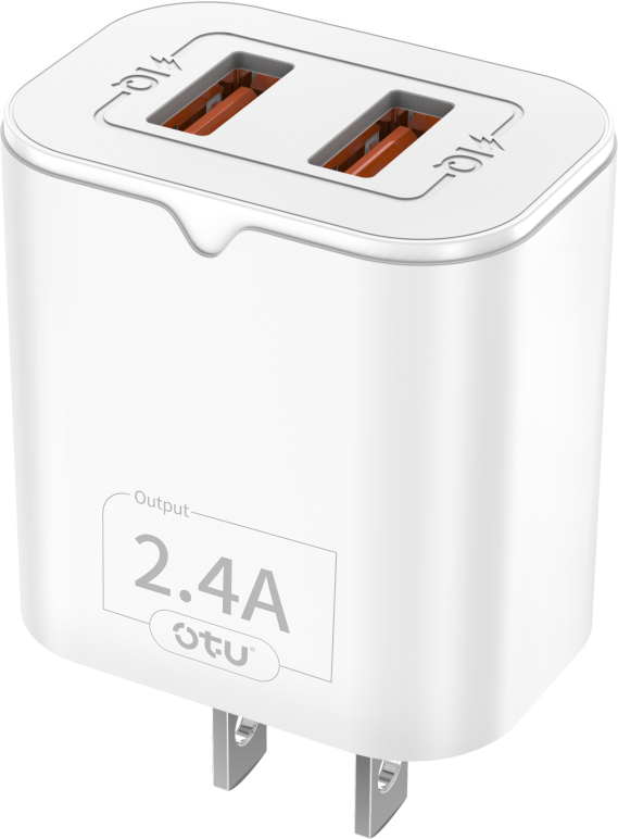 OTU AU01 2.4A Dual Port Smart Fast Charger β Quick Charge with Safety Protection for iPhone & Android Devices