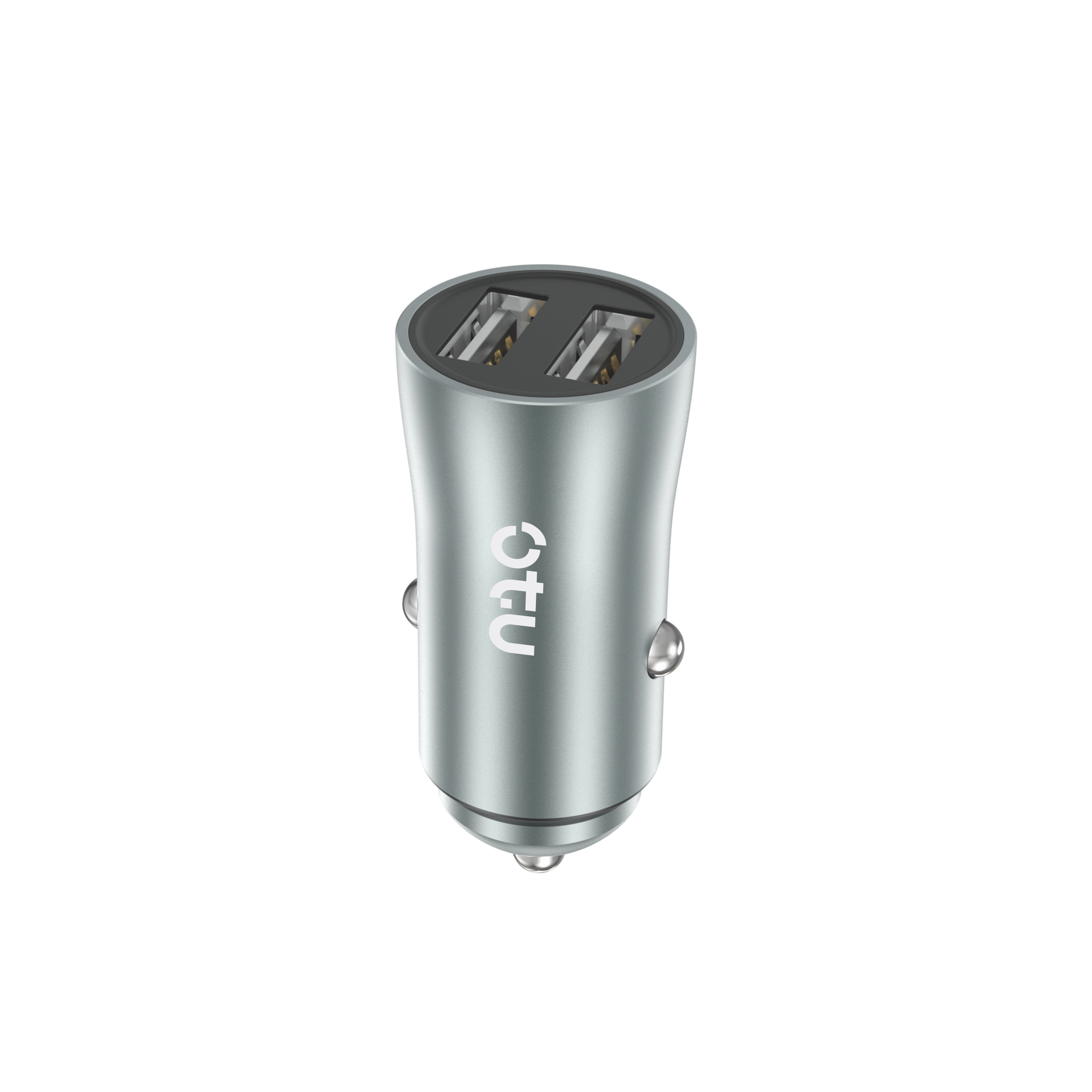 OTU C03 Dual USB Metal Car Charger with Smart Chip – Compact 12V-24V Fast Charger for Cars, Trucks & SUVs
