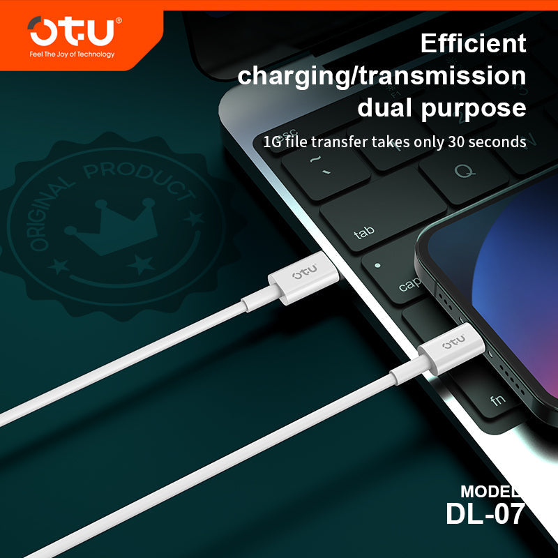 OTU DL07  Fast Charging Cable - 60% in 30 Mins, Durable & Fireproof for iPhone"