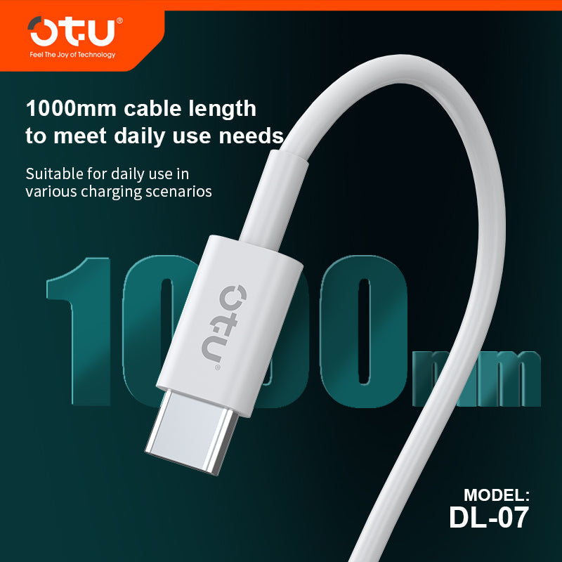 OTU DL07  Fast Charging Cable - 60% in 30 Mins, Durable & Fireproof for iPhone"