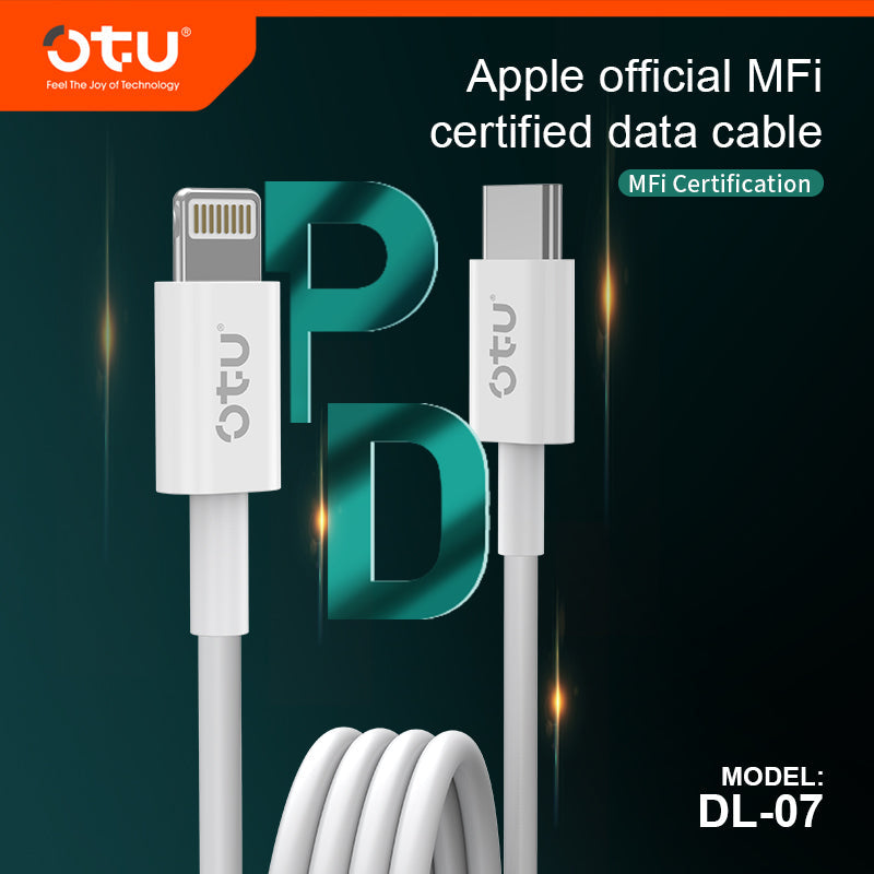 OTU DL07  Fast Charging Cable - 60% in 30 Mins, Durable & Fireproof for iPhone"