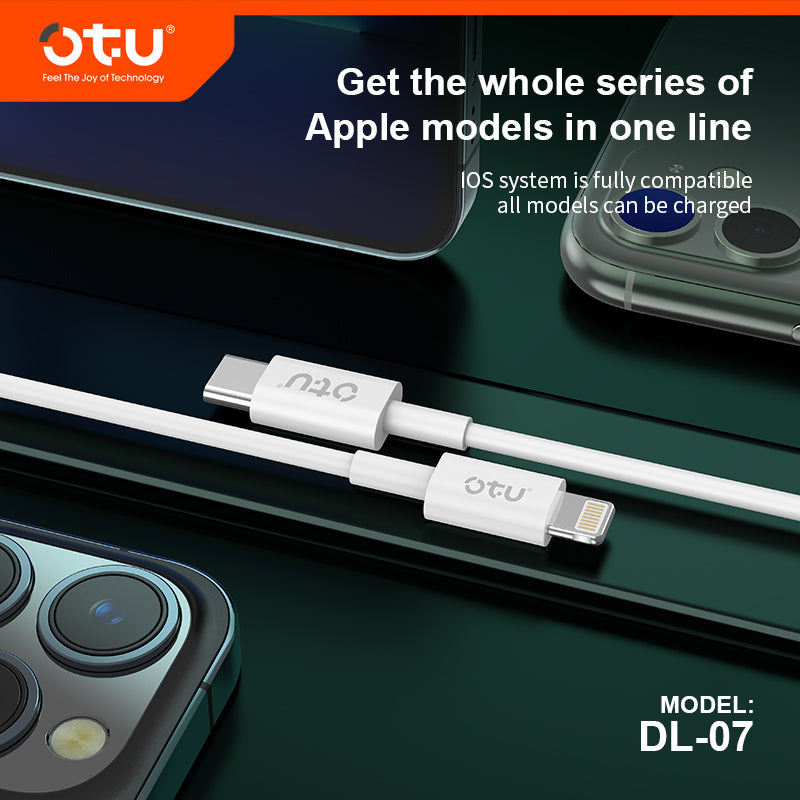 OTU DL07  Fast Charging Cable - 60% in 30 Mins, Durable & Fireproof for iPhone"