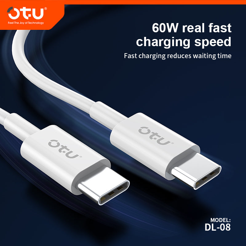 OTU DL08 60W Fast Charging & Data Cable - Universal USB-C Charger for Phone, Tablet, Laptop - Durable & Safe