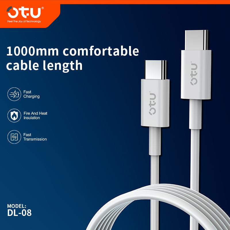 OTU DL08 60W Fast Charging & Data Cable - Universal USB-C Charger for Phone, Tablet, Laptop - Durable & Safe