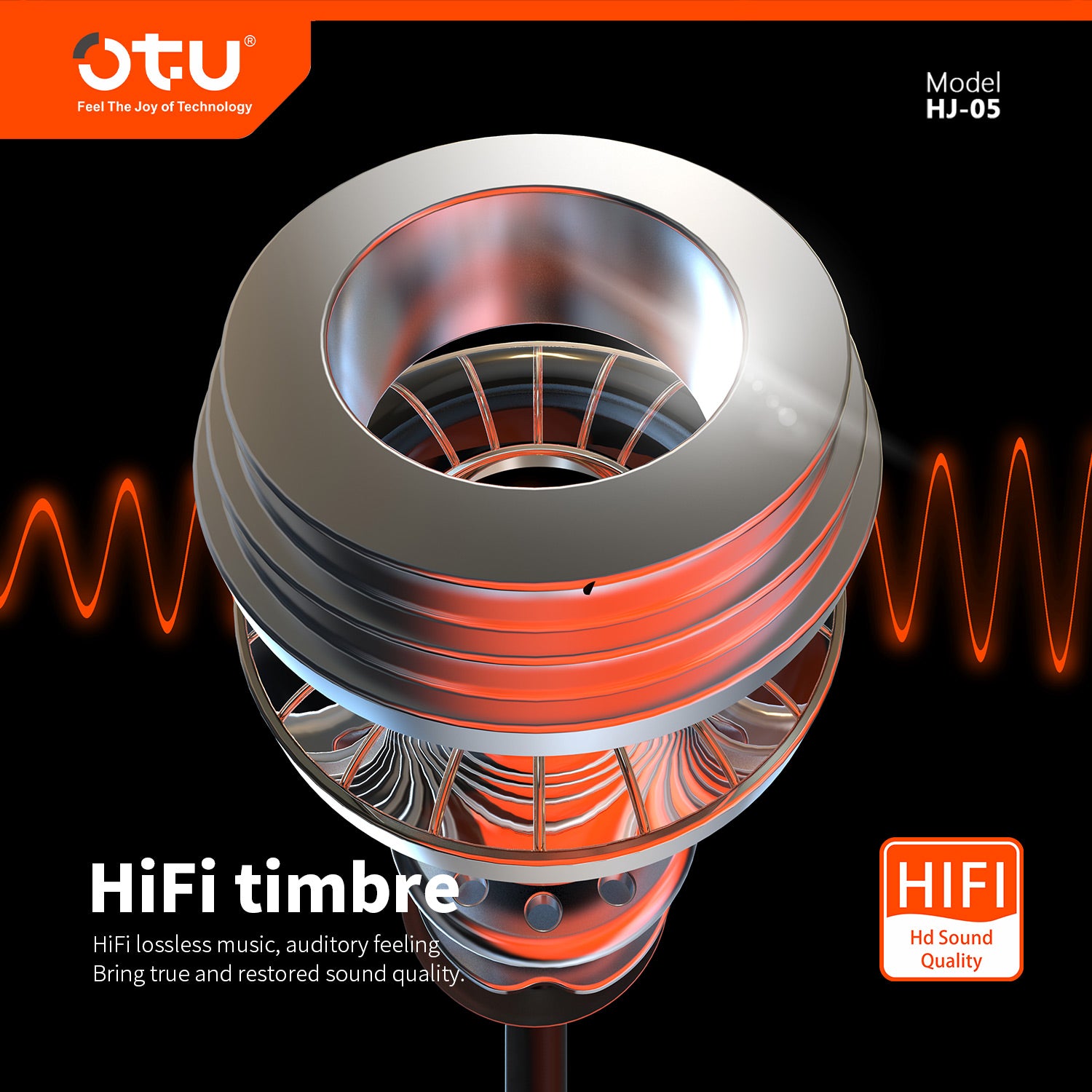 OTU HJ-05 Hi-Fi Metal In-Ear Earphones with Smart Noise Cancellation & Comfort Fit