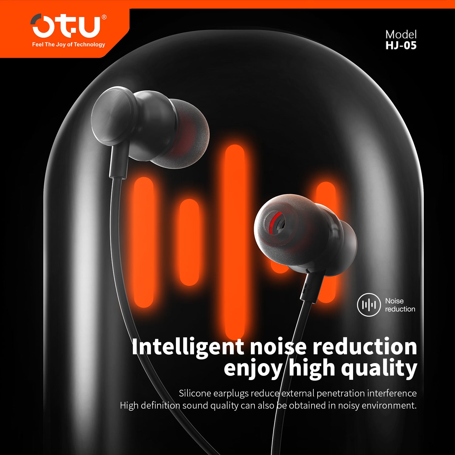 OTU HJ-05 Hi-Fi Metal In-Ear Earphones with Smart Noise Cancellation & Comfort Fit