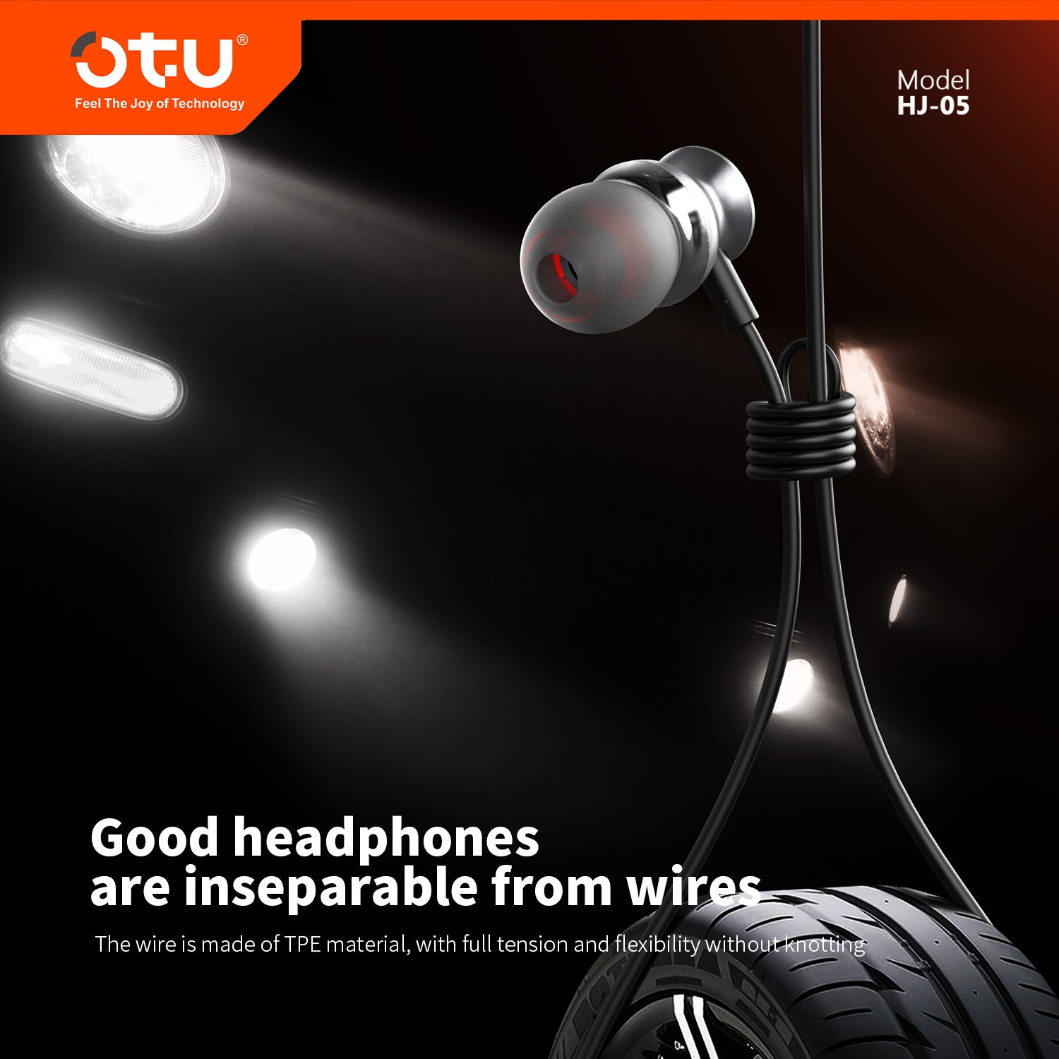 OTU HJ-05 Hi-Fi Metal In-Ear Earphones with Smart Noise Cancellation & Comfort Fit