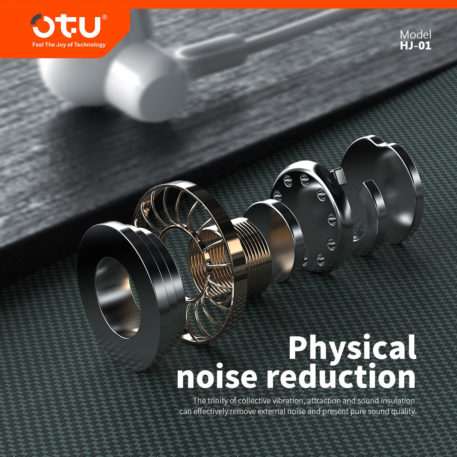 OTU HJ-01 HiFi Stereo Earphones – Deep Bass, Noise Cancelling, Enhanced Comfort for Crystal Clear Audio