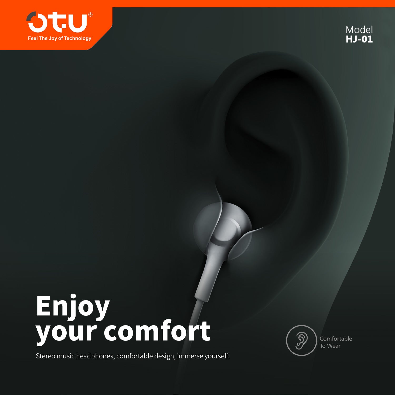 OTU HJ-01 HiFi Stereo Earphones – Deep Bass, Noise Cancelling, Enhanced Comfort for Crystal Clear Audio