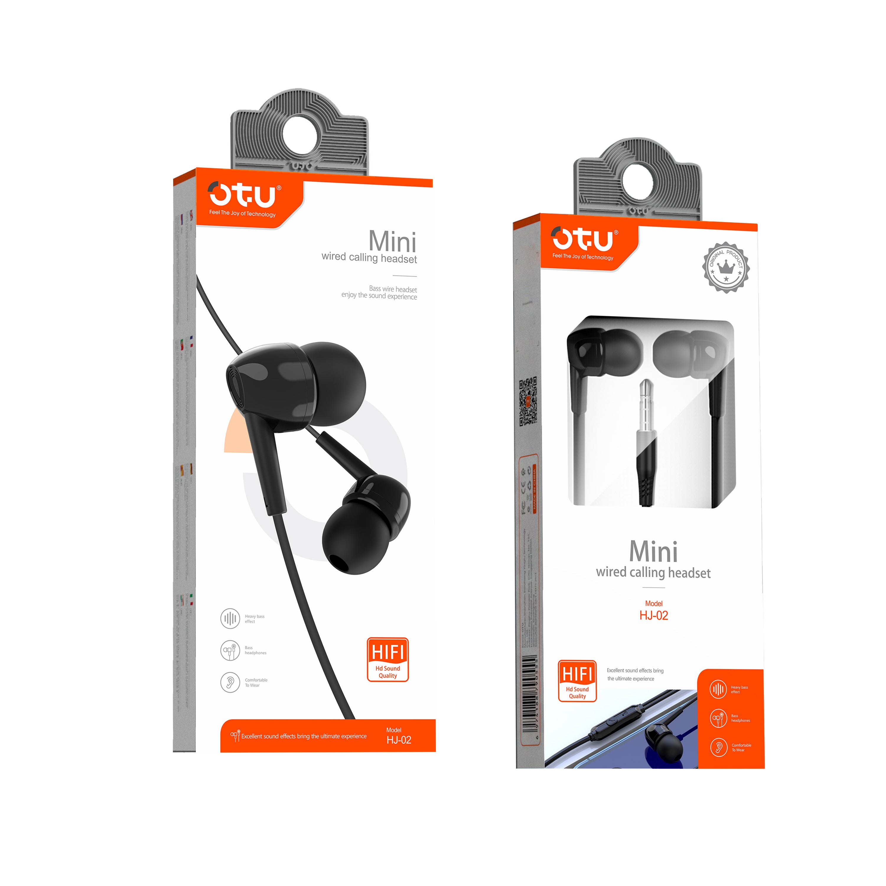 OTU HJ02 Premium Mini Wired Earpiece with Microphone - Clear Calls, Deep Bass, Noise Isolation, Comfort Fit for Mobile Devices