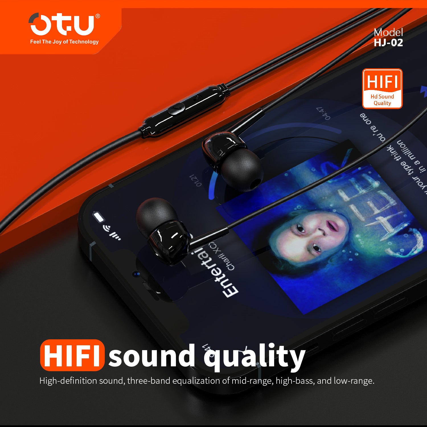 OTU HJ02 Premium Mini Wired Earpiece with Microphone - Clear Calls, Deep Bass, Noise Isolation, Comfort Fit for Mobile Devices