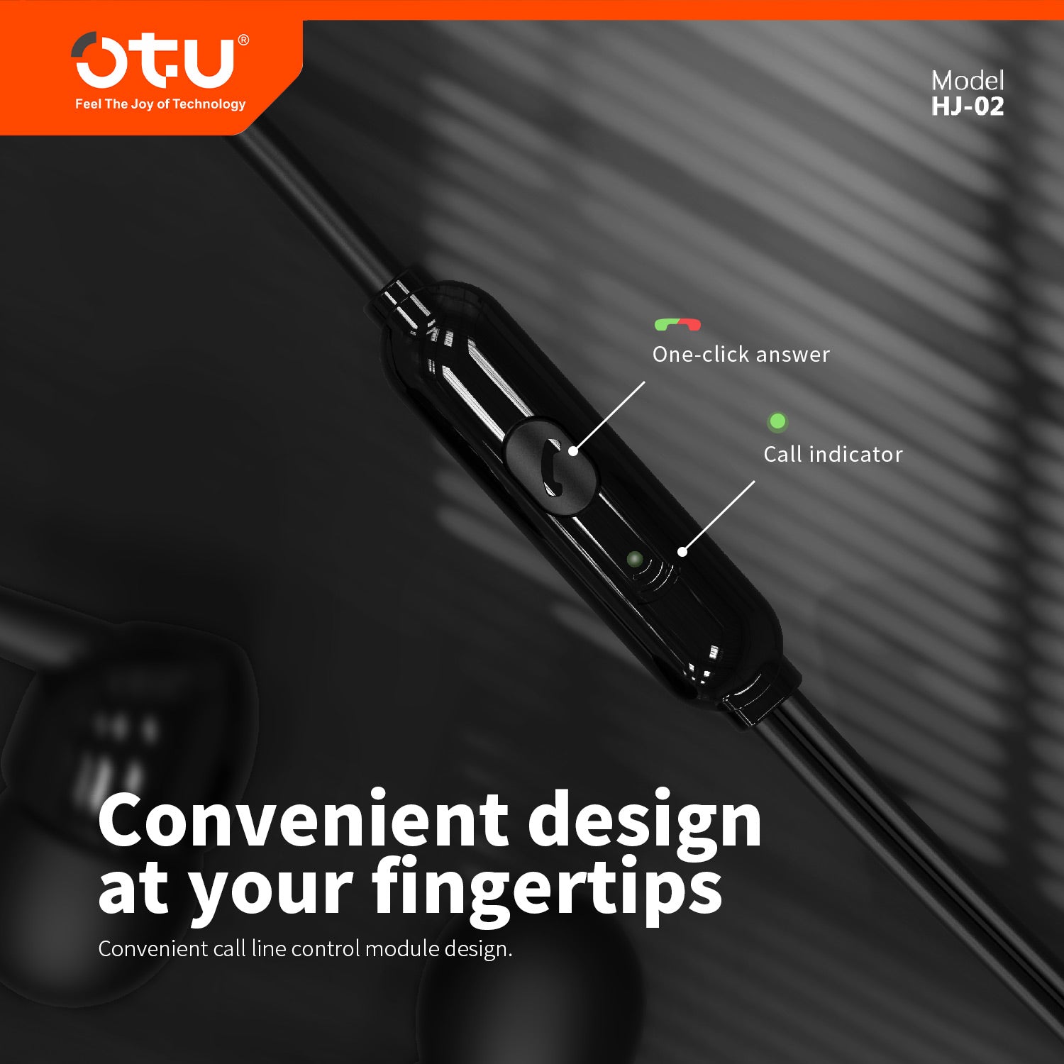 OTU HJ02 Premium Mini Wired Earpiece with Microphone - Clear Calls, Deep Bass, Noise Isolation, Comfort Fit for Mobile Devices