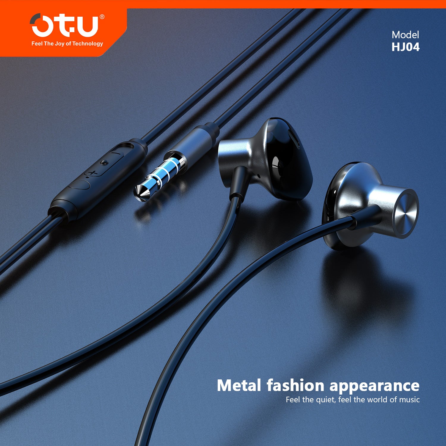 OTU HJ-04 Hi-Fi Wired Earbuds with Noise Cancellation – Metal Build, Clear Sound for Music & Calls