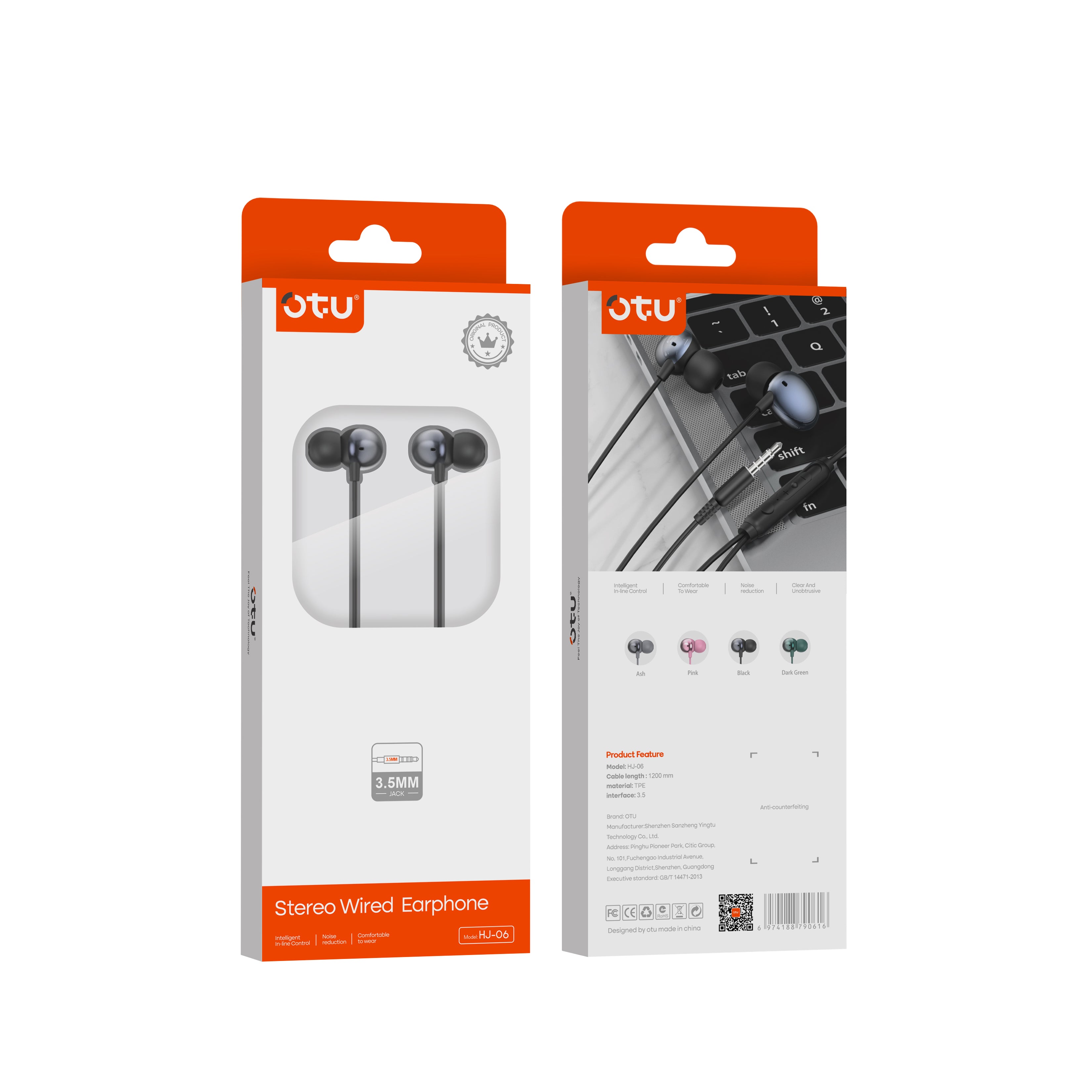 OTU HJ06 Upgraded Stereo Wired Earbuds – Enhanced Bass, Noise Isolation & Comfortable Fit