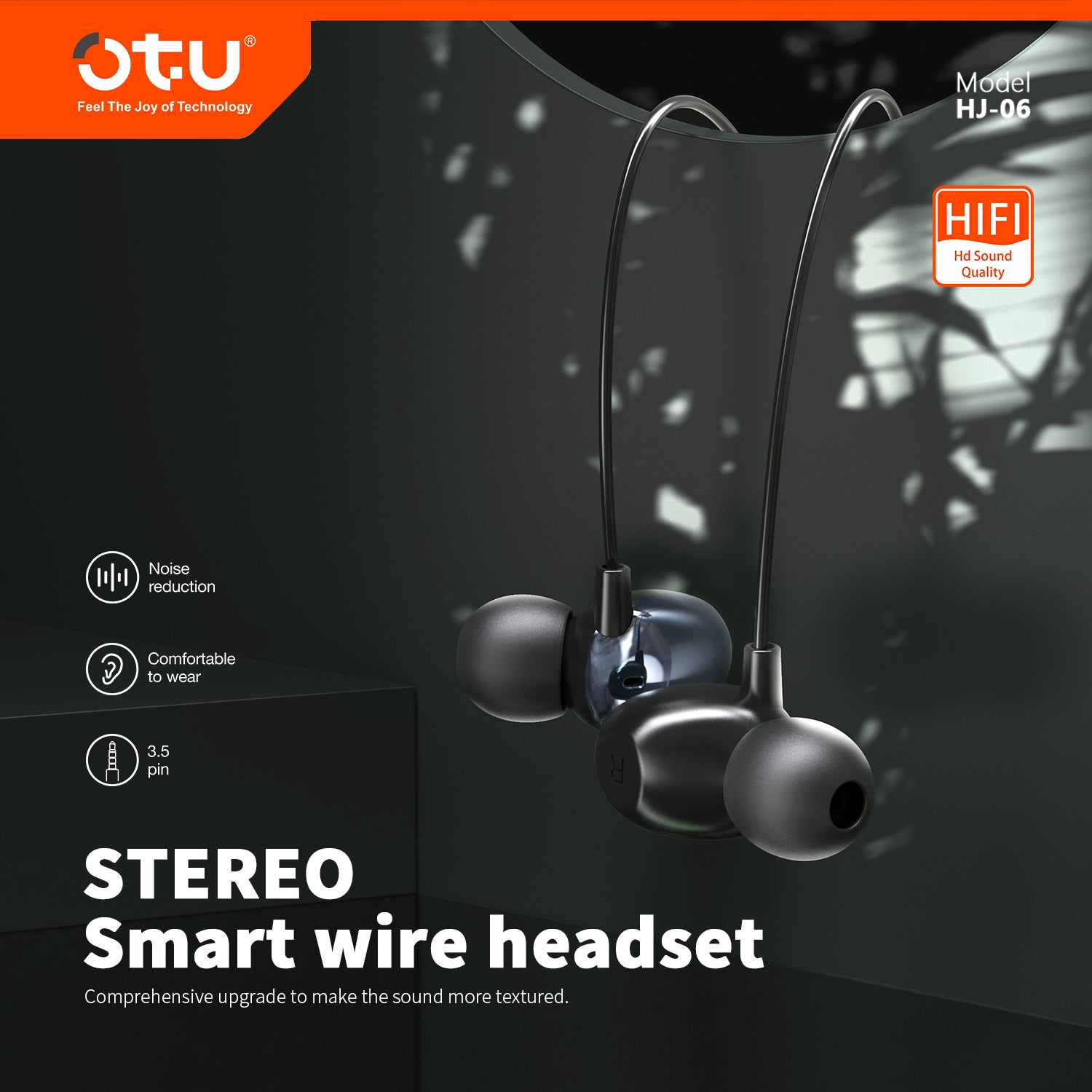 OTU HJ06 Upgraded Stereo Wired Earbuds – Enhanced Bass, Noise Isolation & Comfortable Fit