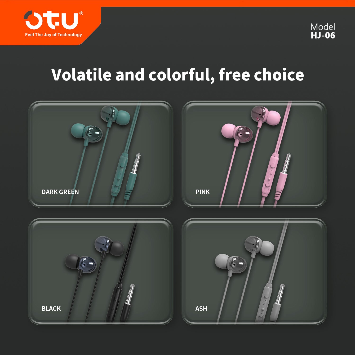 OTU HJ06 Upgraded Stereo Wired Earbuds – Enhanced Bass, Noise Isolation & Comfortable Fit