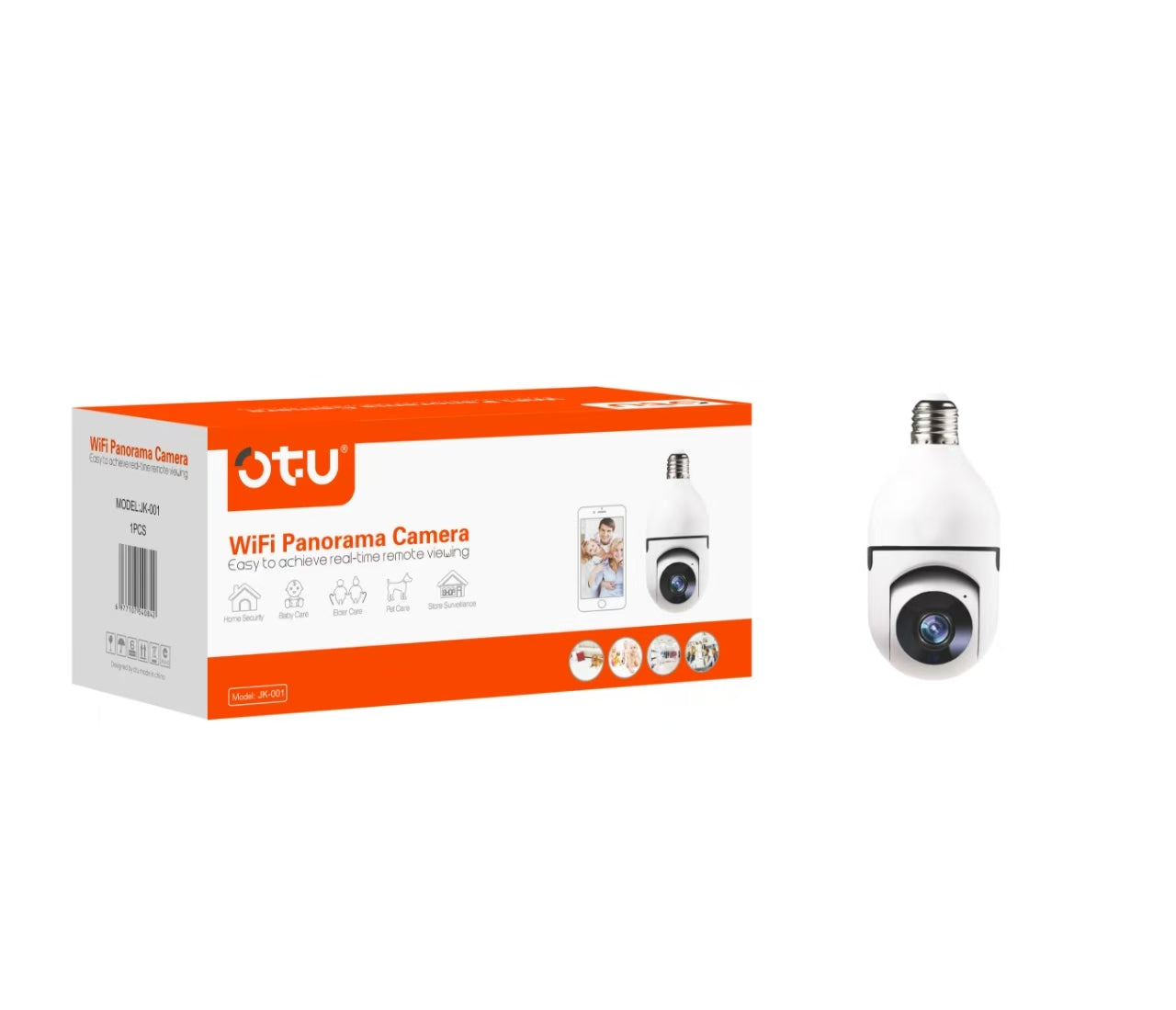 OTU JK001 Smart Indoor Security Camera with AI Human Detection, 2-Way Audio & Alarm Siren