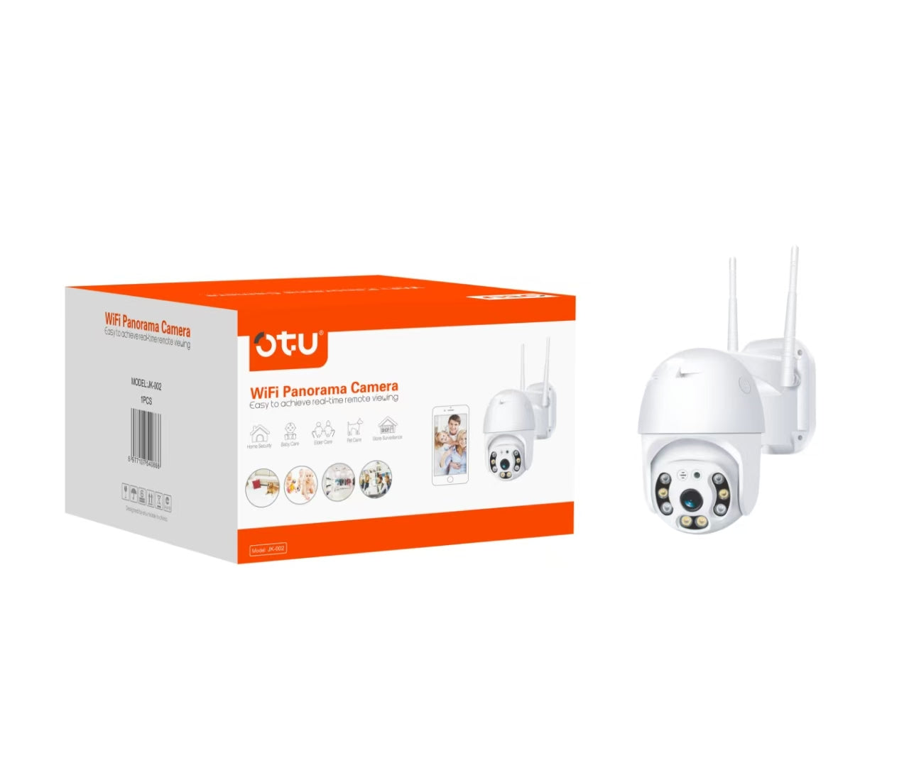 OTU JK002 360° WiFi Indoor Pan/Tilt Security Camera with Human Tracking & 2-Way Talk