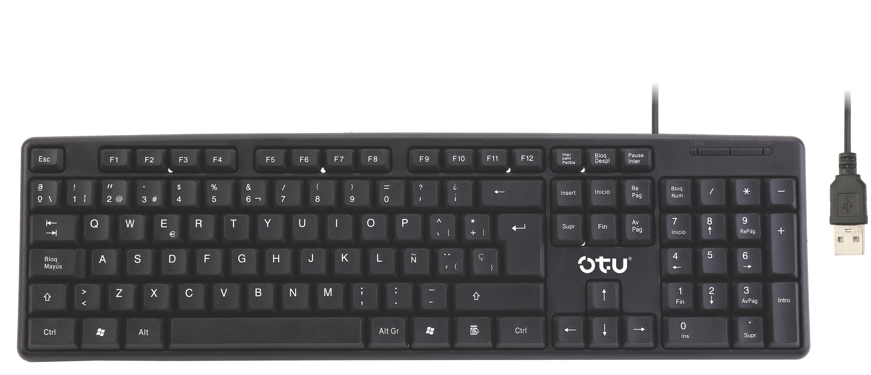 OTU JP-01 Wired Keyboard with U-Shaped Keycaps – Comfort Typing, Plug & Play for PC/Mac