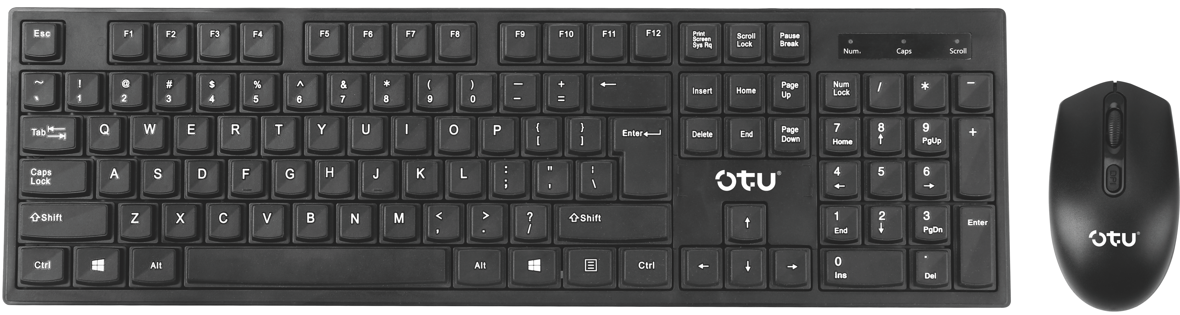 OTU JP-11 Wireless Keyboard with 104 Keys & Multimedia Shortcuts – 2.4G Plug & Play for Office & Gaming