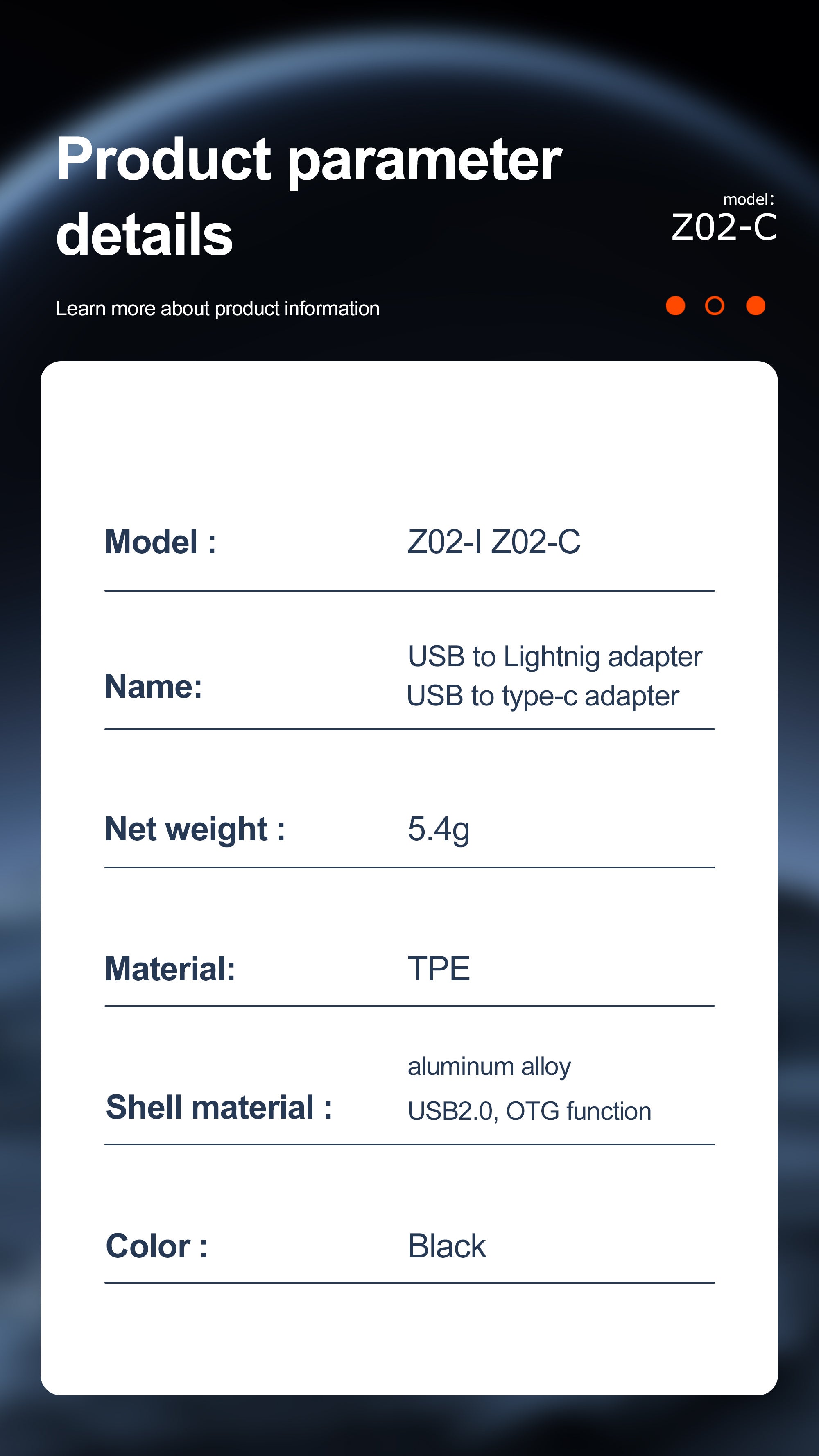 OTU Z02 Dual-Port OTG Adapter: Lightning/USB-C to USB 2.0 Converter | 200MB/s Transfer Speed, Aluminum Alloy Build, Plug & Play for Phones