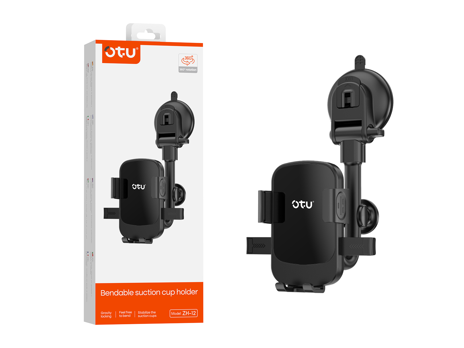 OTU ZH-12 Gravity Phone Holder with Strong Suction Cup – Bendable, Stable, Hands-Free Mount for All Devices