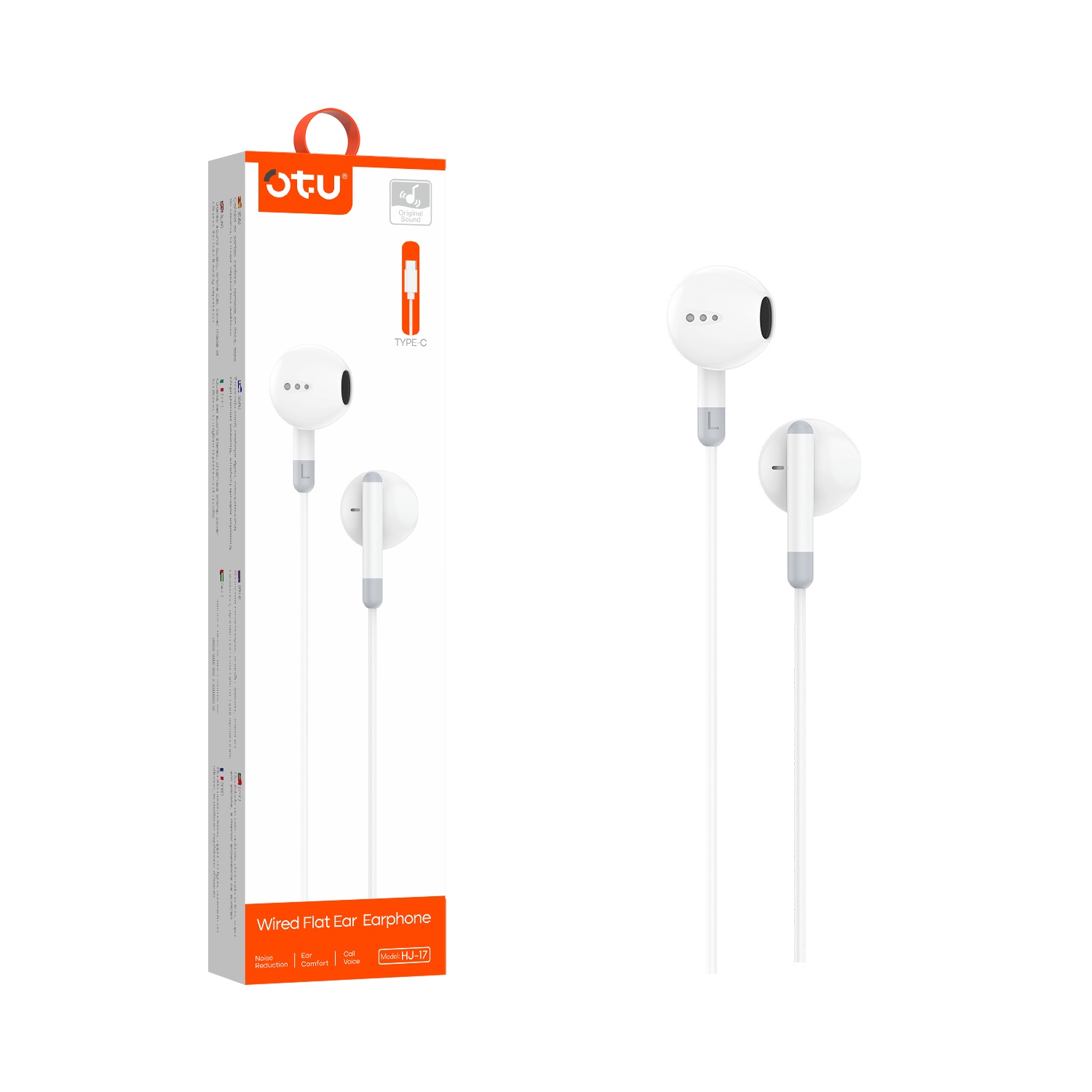 OTU HJ-17 Semi-In-Ear Wired Earbuds with Noise-Reducing Mic, 14mm Driver for Balanced Sound & Comfortable Fit
