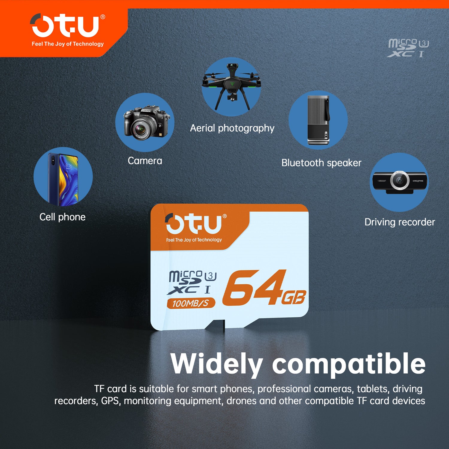 OTU MicroSD Card  High-Speed MicroSD Card - U3, Class 10, A1, 100MB/s for Phones, Drones, Cameras & Nintendo Switch