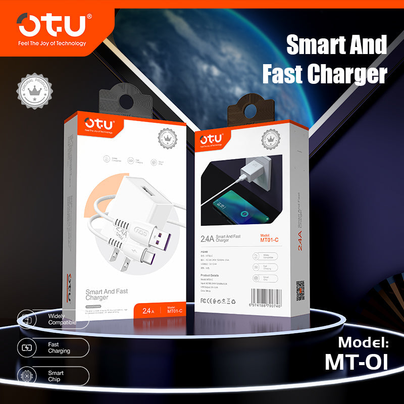 OTU MT01 Smart & Fast Charger Cable – Safe 5V/2.4A Multi-Device Charging Pad