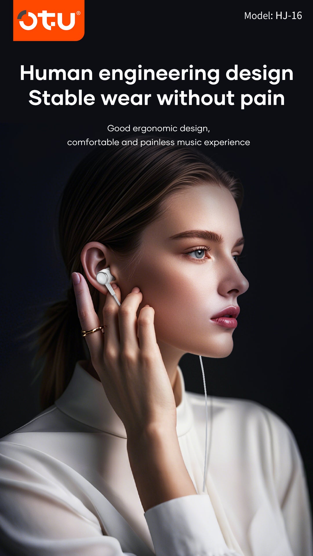 OTU HJ-16 30-Pack  In-Ear Earphones with Noise-Cancelling Mic, Type-C Hi-Fi Sound for Gaming & Calls