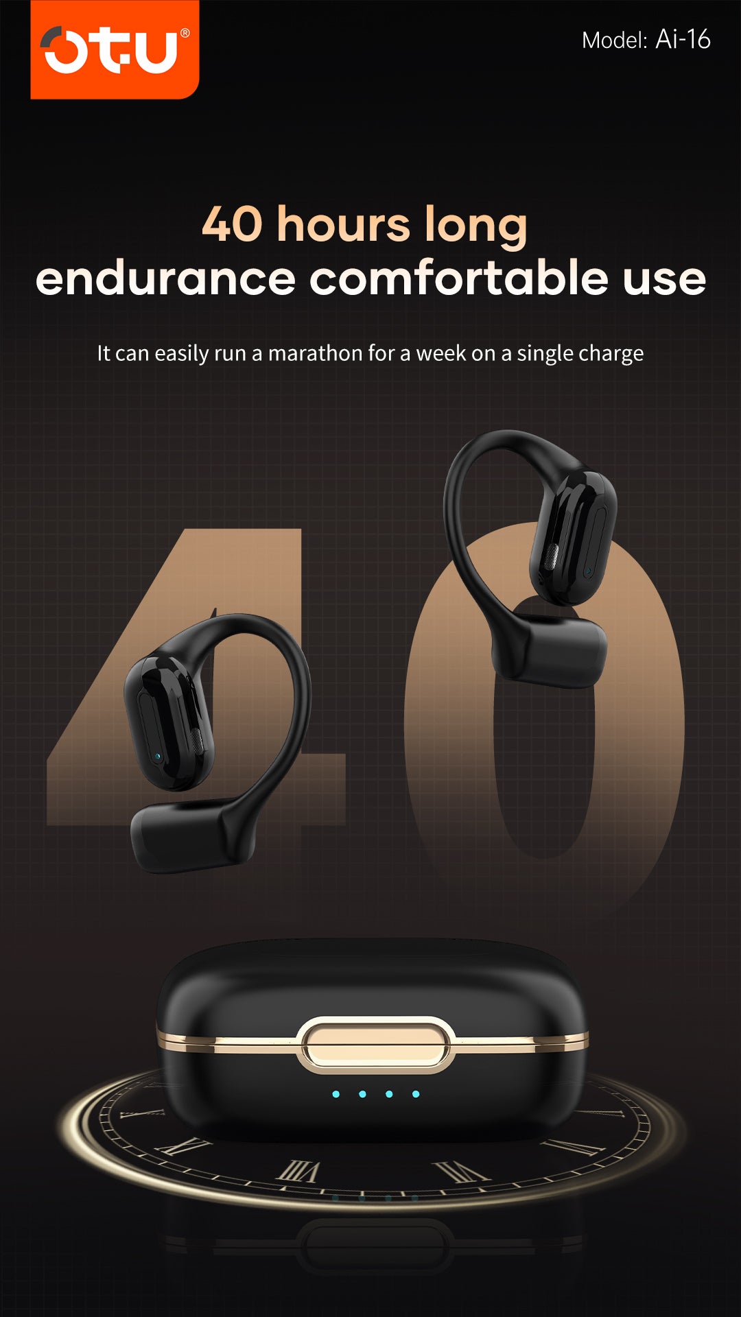 OTU AI-21 Wireless Earbuds - Bluetooth 5.3, 40H Battery, Dolby-Level Sound, Titanium Diaphragm, Cloud Comfort Fit