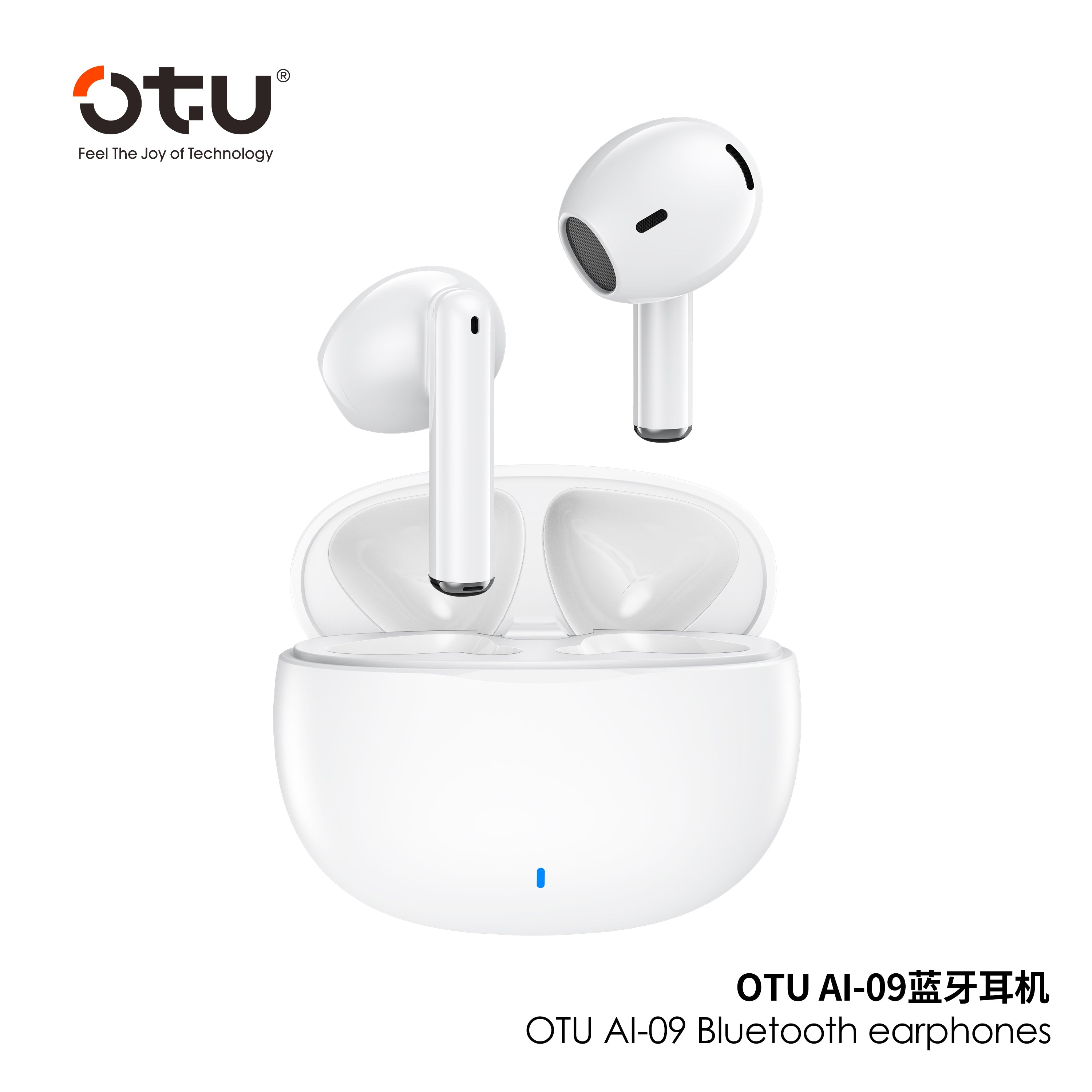 OTU AI-09 TWS Earbuds - Bluetooth 5.3, ENC Noise Cancelling, 30H Playtime, Hi-Fi Stereo Sound for Android/iOS