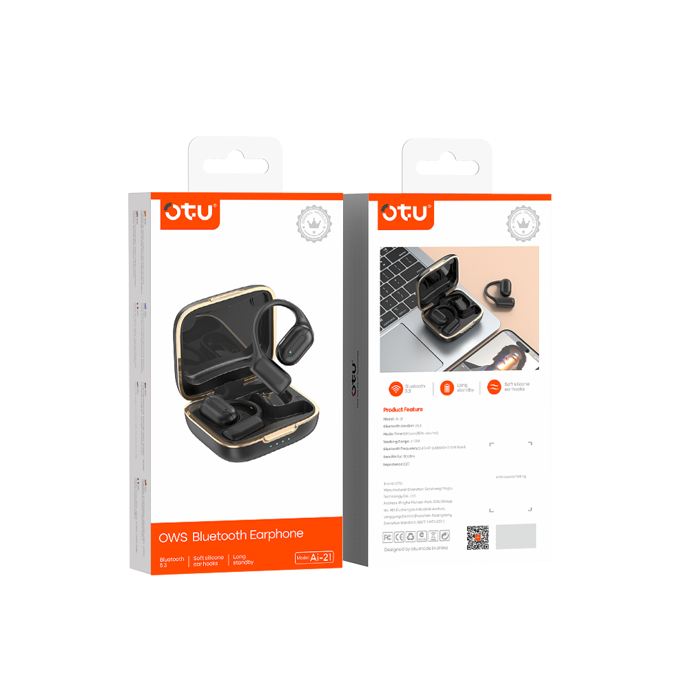 OTU AI-21 Wireless Earbuds - Bluetooth 5.3, 40H Battery, Dolby-Level Sound, Titanium Diaphragm, Cloud Comfort Fit